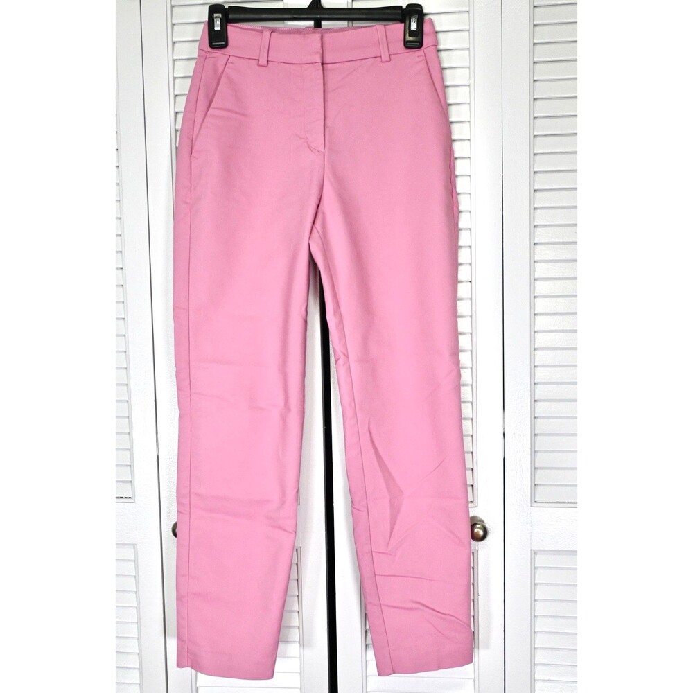 H&M Pink Dress Pants Women US 2 Slim Straight Career Stretch Trousers